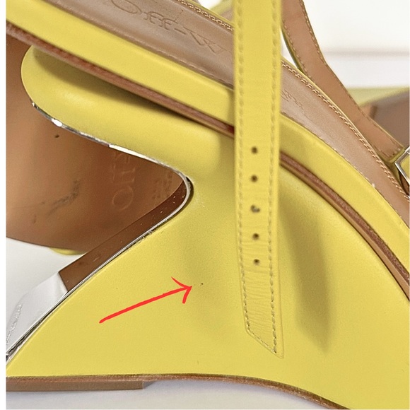 Off-White Virgil Abloh Yellow Jug Wedge Heel Leather Sandals Size EUR 39, US 9 - Picture 16 of 17